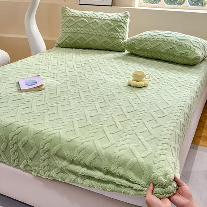 Luxury Velvet Sherpa Bed Sheet Set - Soft, Cozy, Warm Bedding