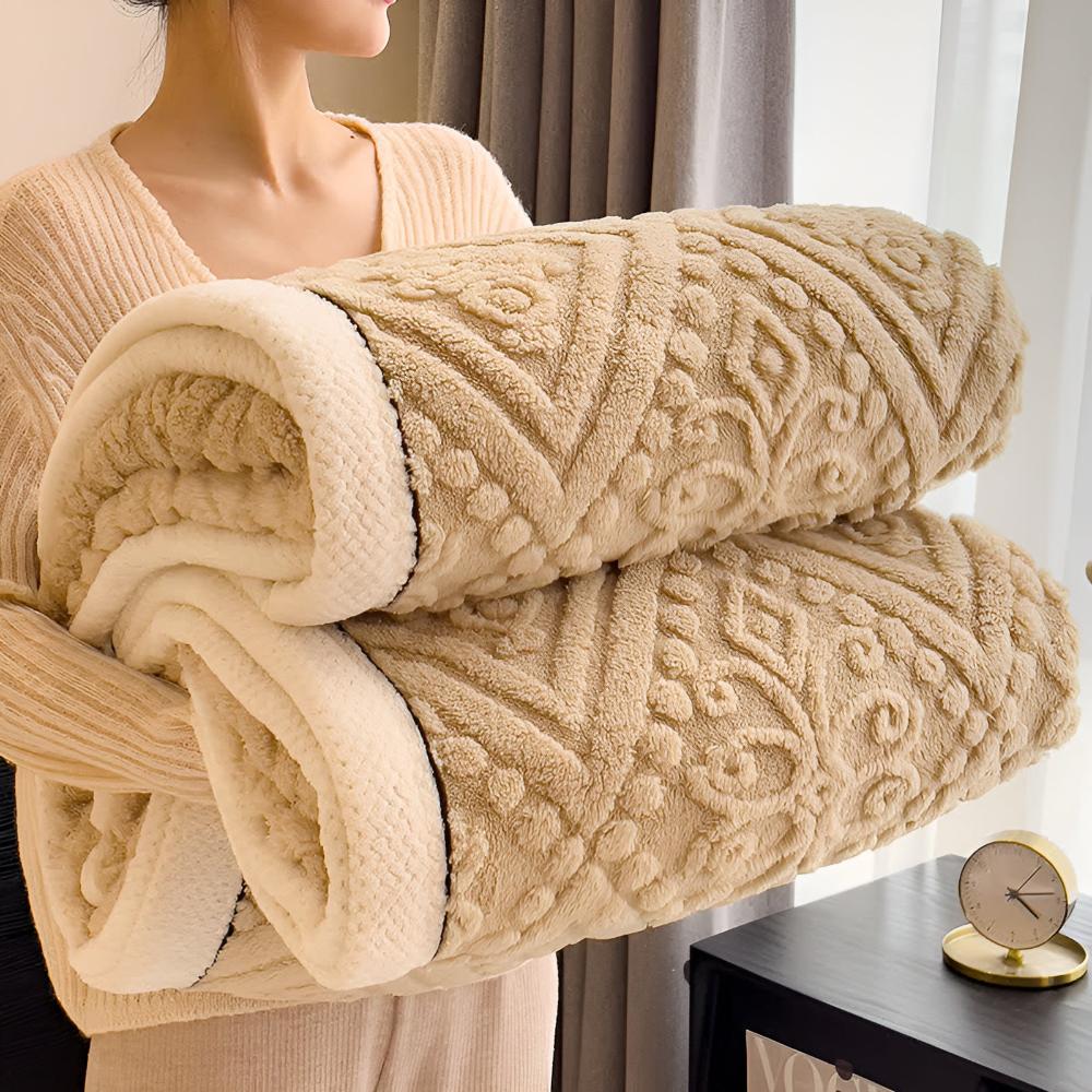 Cozy Velvet Mandala Sherpa Throw Blanket for Home Decor & Warmth