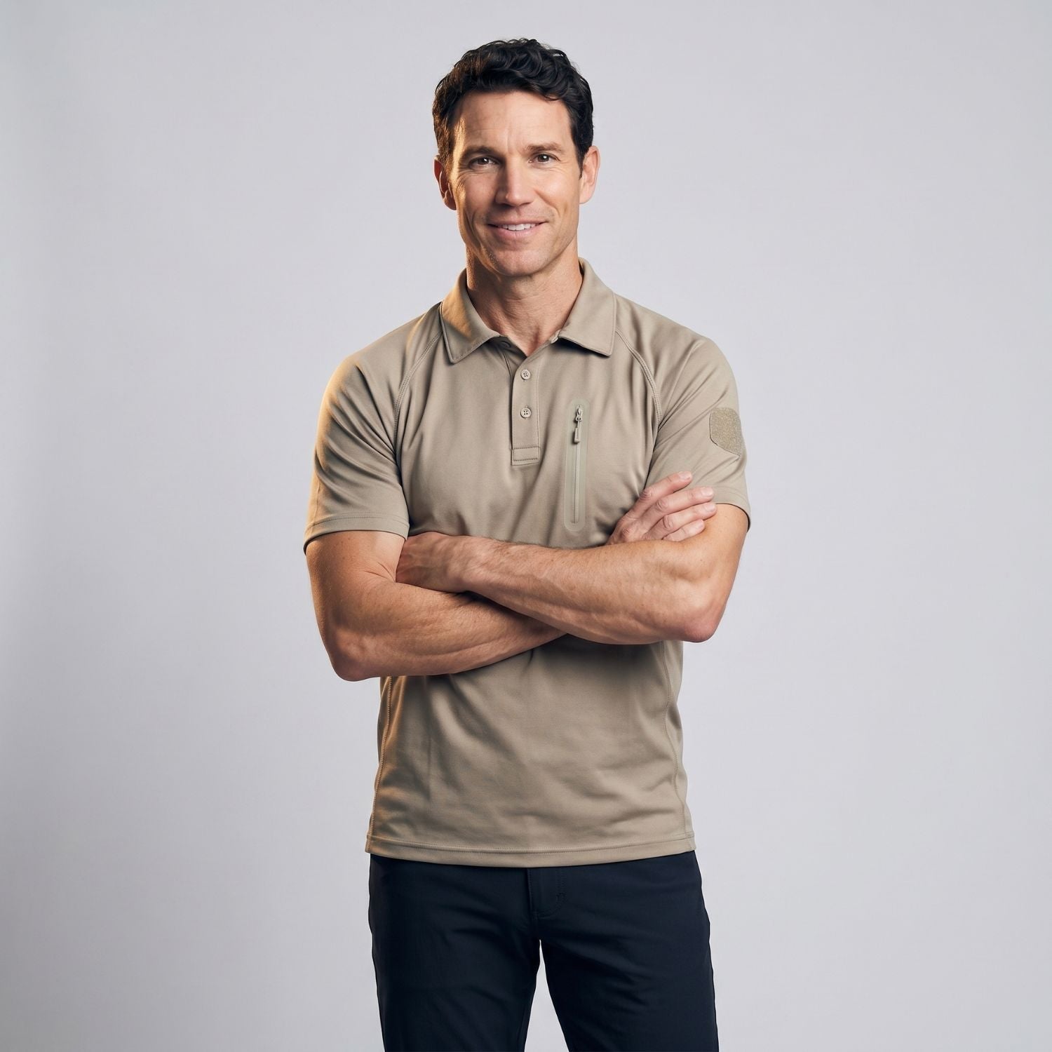 Men’s Quick-Dry Polo Shirt – Zip-Pocket Hiking & Outdoor Top