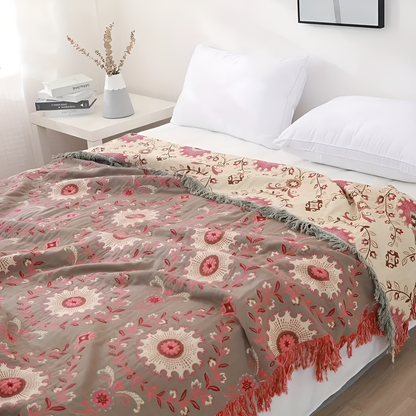 Reversible Retro Mandala Throw Blanket for Cozy Home Decor