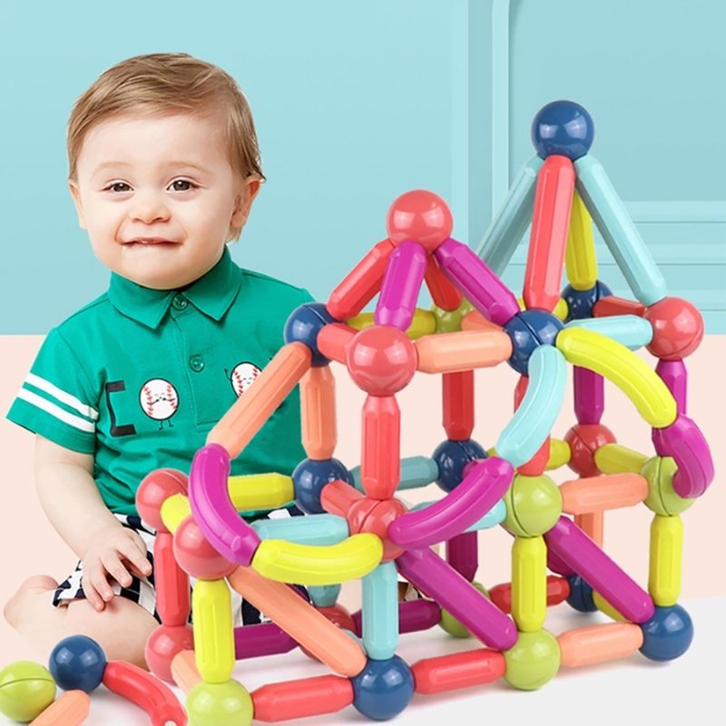 Magnetic Building Blocks for 2D and 3D Play, Ages 3+
