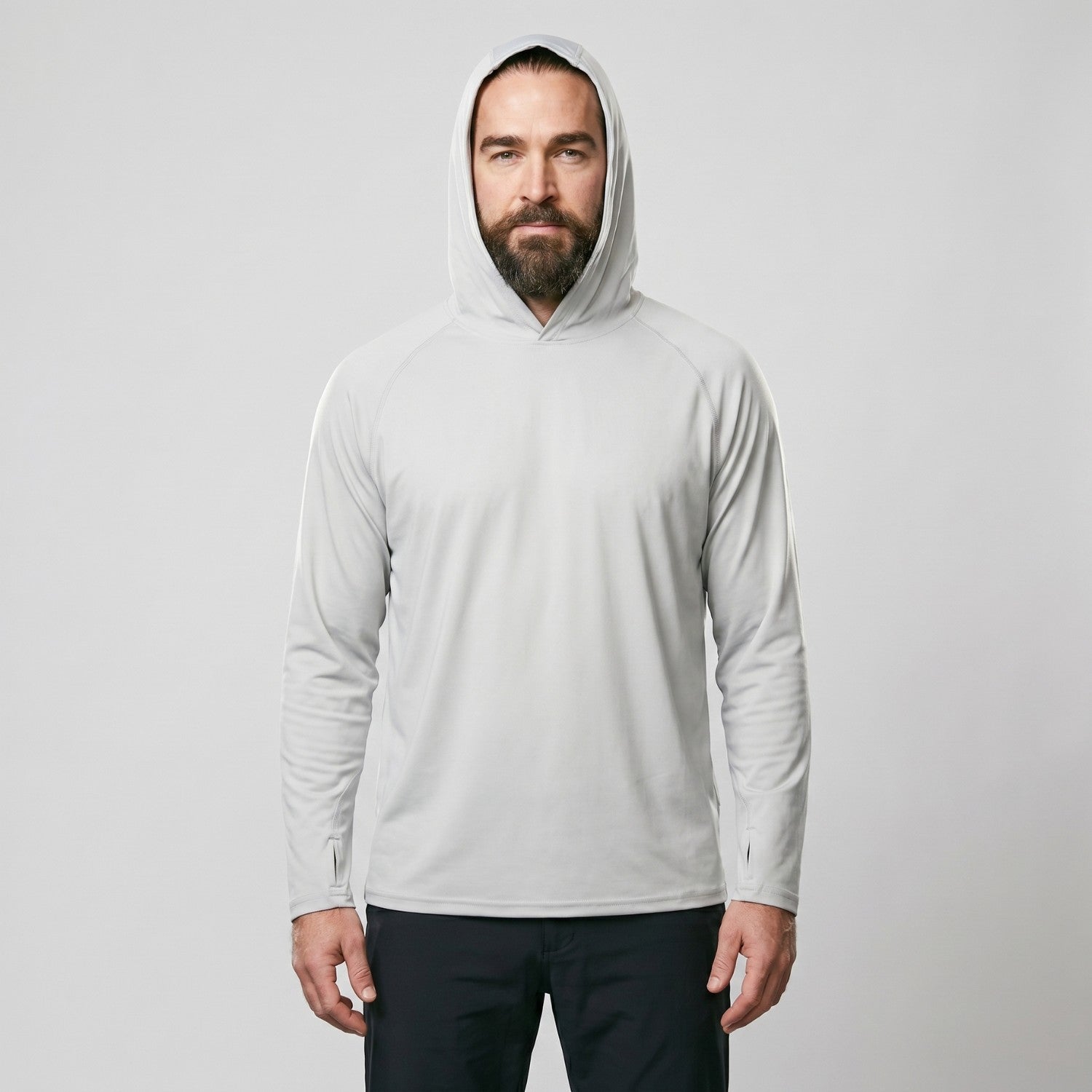 Men’s UPF 50+ Sun Hoodie – Quick-Dry Hiking & Fishing Top with Thumb Loops