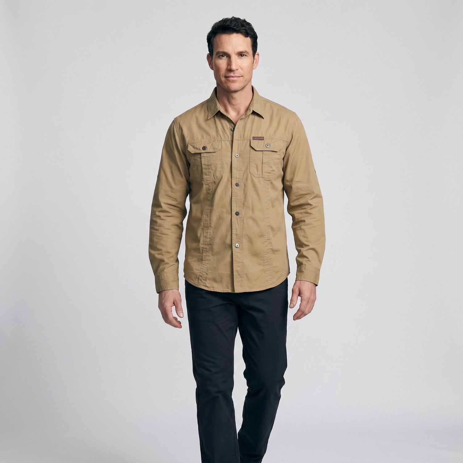 Men’s Lightweight Long-Sleeve Outdoor Shirt – Durable Cotton-Blend Top