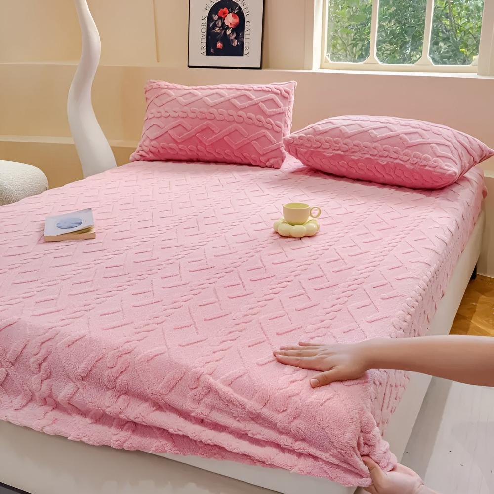 Luxury Velvet Sherpa Bed Sheet Set - Soft, Cozy, Warm Bedding