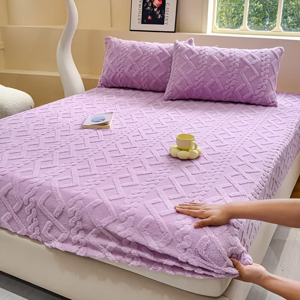 Luxury Velvet Sherpa Bed Sheet Set - Soft, Cozy, Warm Bedding