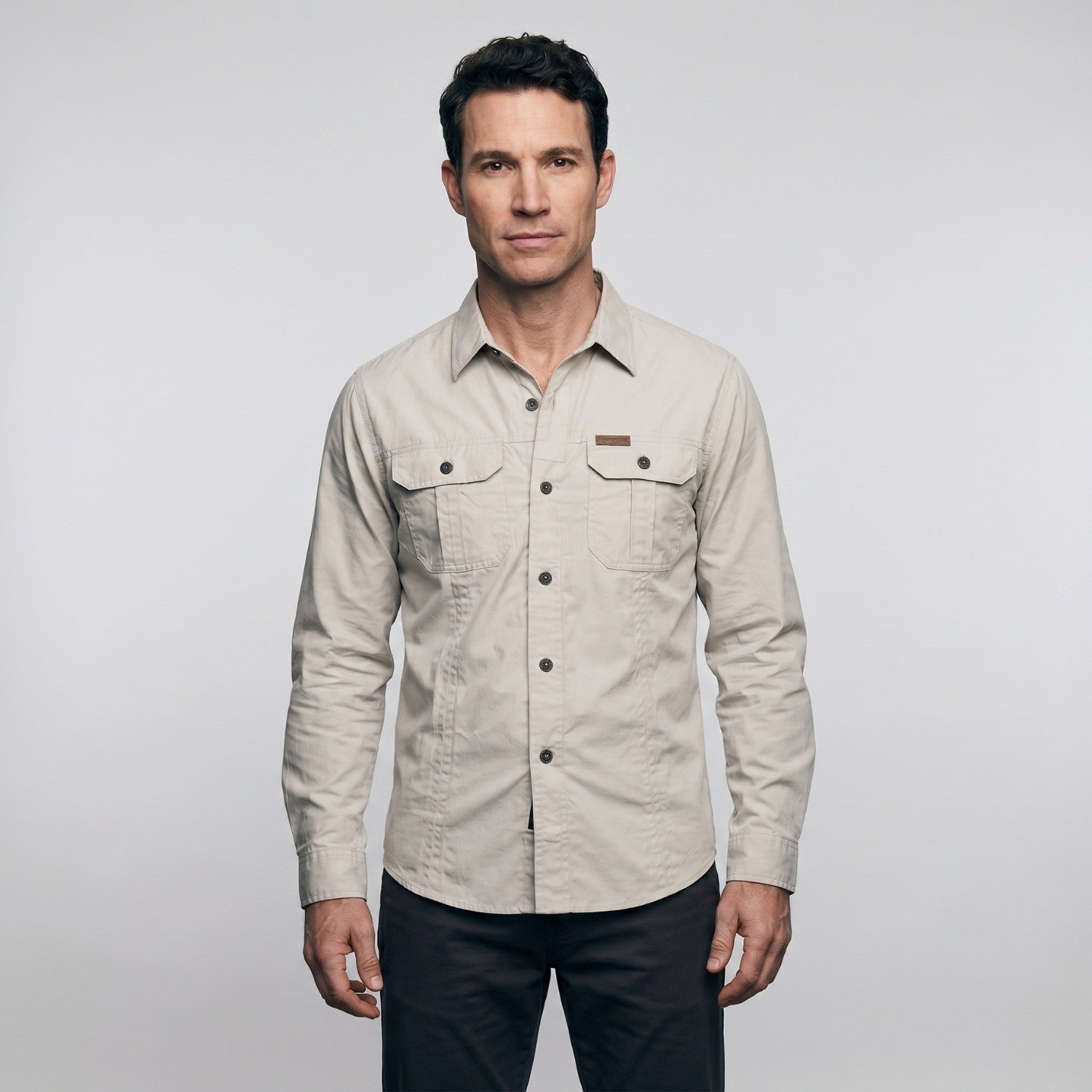 Men’s Lightweight Long-Sleeve Outdoor Shirt – Durable Cotton-Blend Top