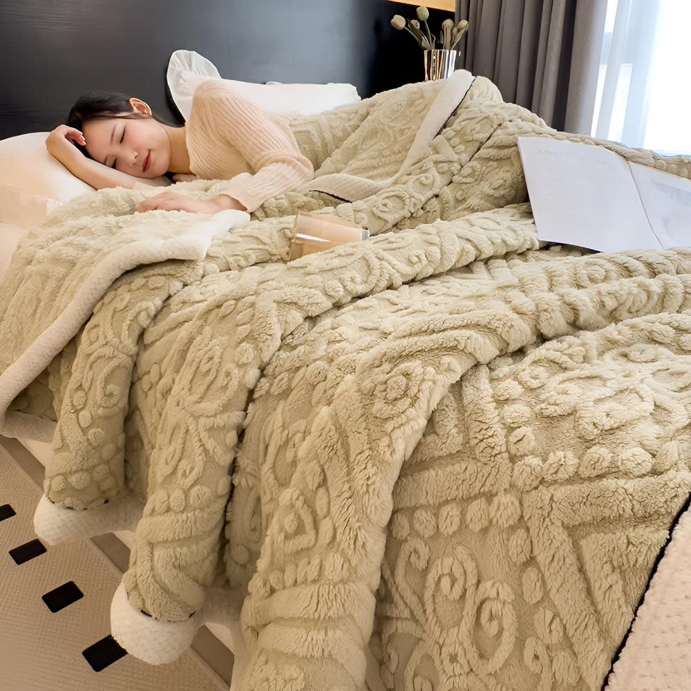 Cozy Velvet Mandala Sherpa Throw Blanket for Home Decor & Warmth