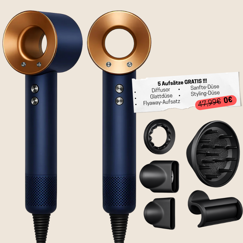 Kit 5-en-1 de sèche-cheveux et outil de coiffage – embouts pour sécher, lisser et donner du volume