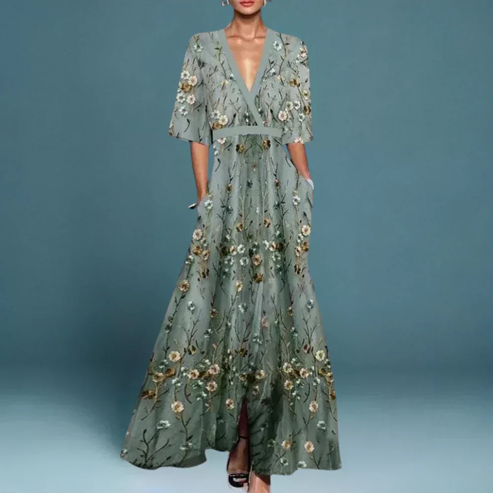 Jill™ | Refined Maxi Dress with Floral Pattern