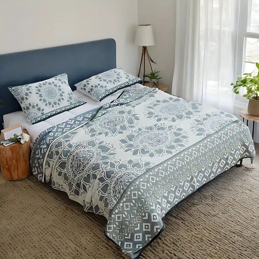 Cozy Floral Cotton Throw Blanket for Home Decor and Comfort