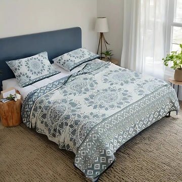 Cozy Floral Cotton Throw Blanket for Home Decor and Comfort