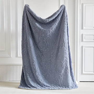 Cozy Leaf Sherpa Blanket for Warmth and Style - Soft Throw Blanket