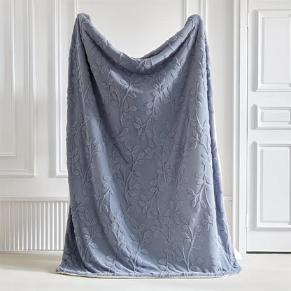 Cozy Leaf Sherpa Blanket for Warmth and Style - Soft Throw Blanket
