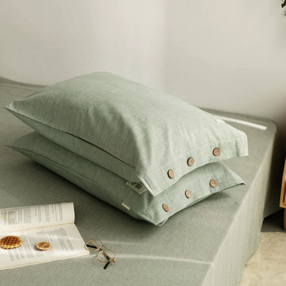Soft Cotton Pillowcases Set of 2 - Twin Size Bed Pillow Covers