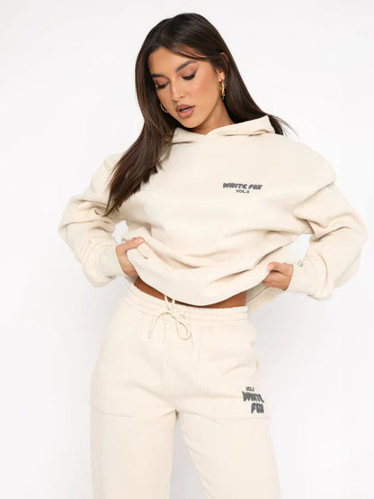 Women's Lounge Set | Pink Cotton Blend Hoodie and Joggers