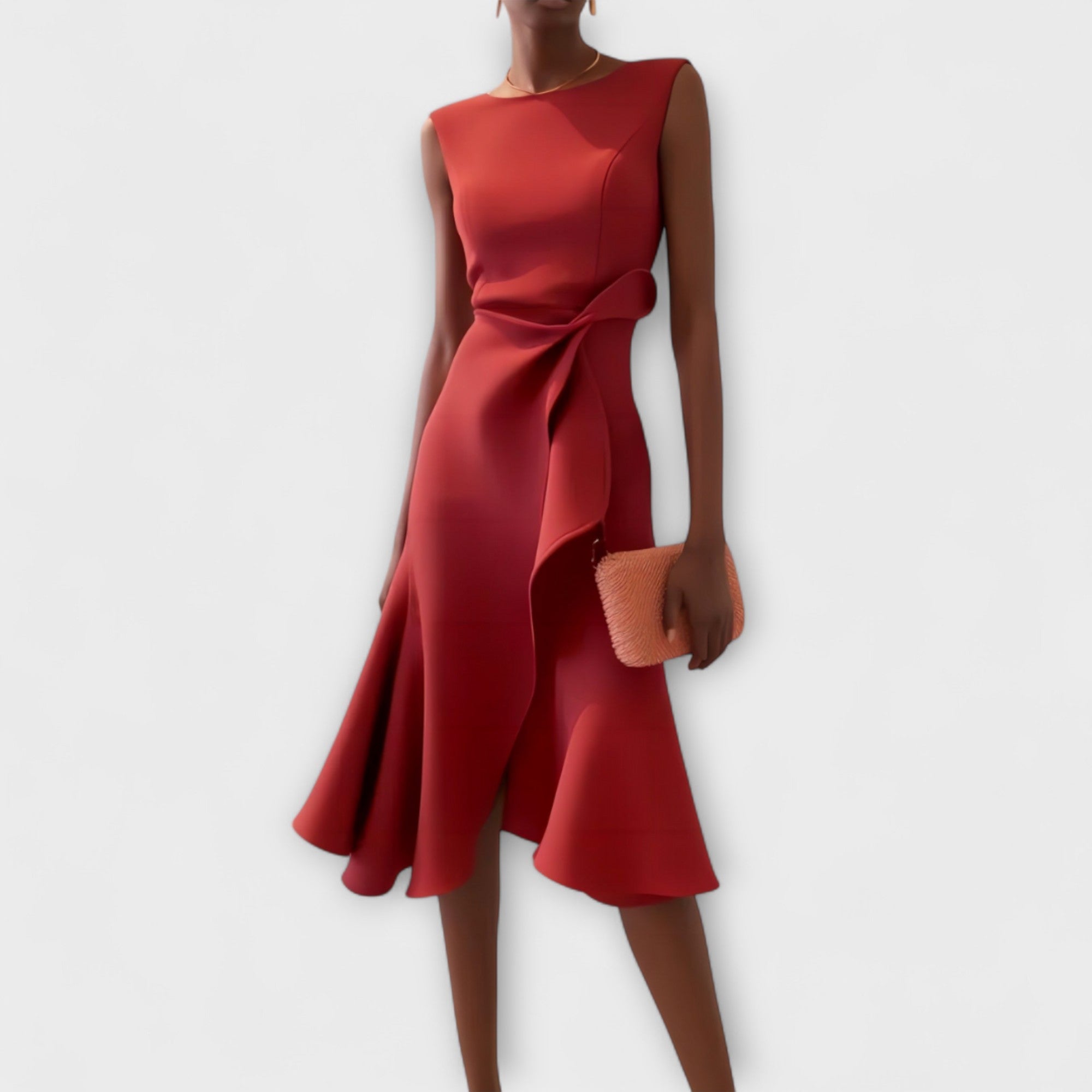 Sheila™ | Draped Asymmetric Midi Gown