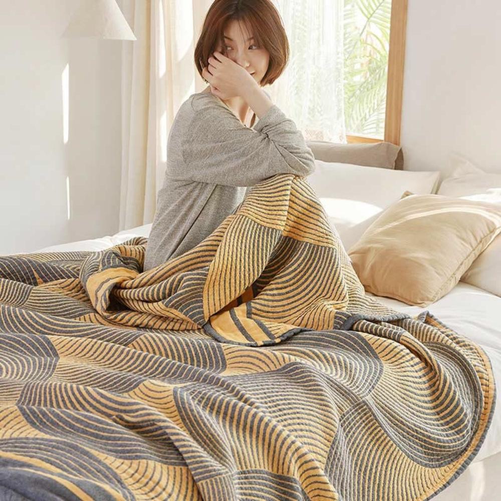 Soft Reversible Muslin Cotton Baby Blanket - Lightweight & Breathable