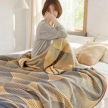 Soft Reversible Muslin Cotton Baby Blanket - Lightweight & Breathable