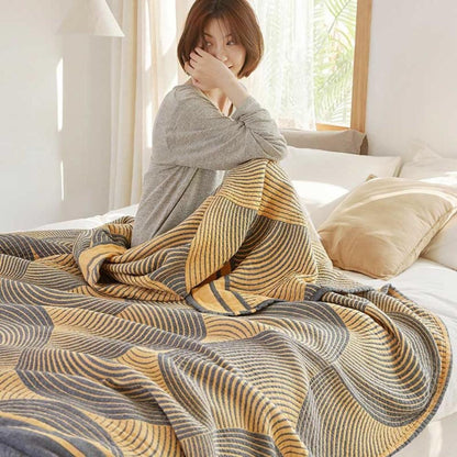 Soft Reversible Muslin Cotton Baby Blanket - Lightweight & Breathable