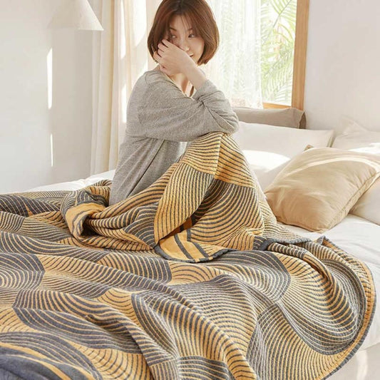 Soft Reversible Muslin Cotton Baby Blanket - Lightweight & Breathable