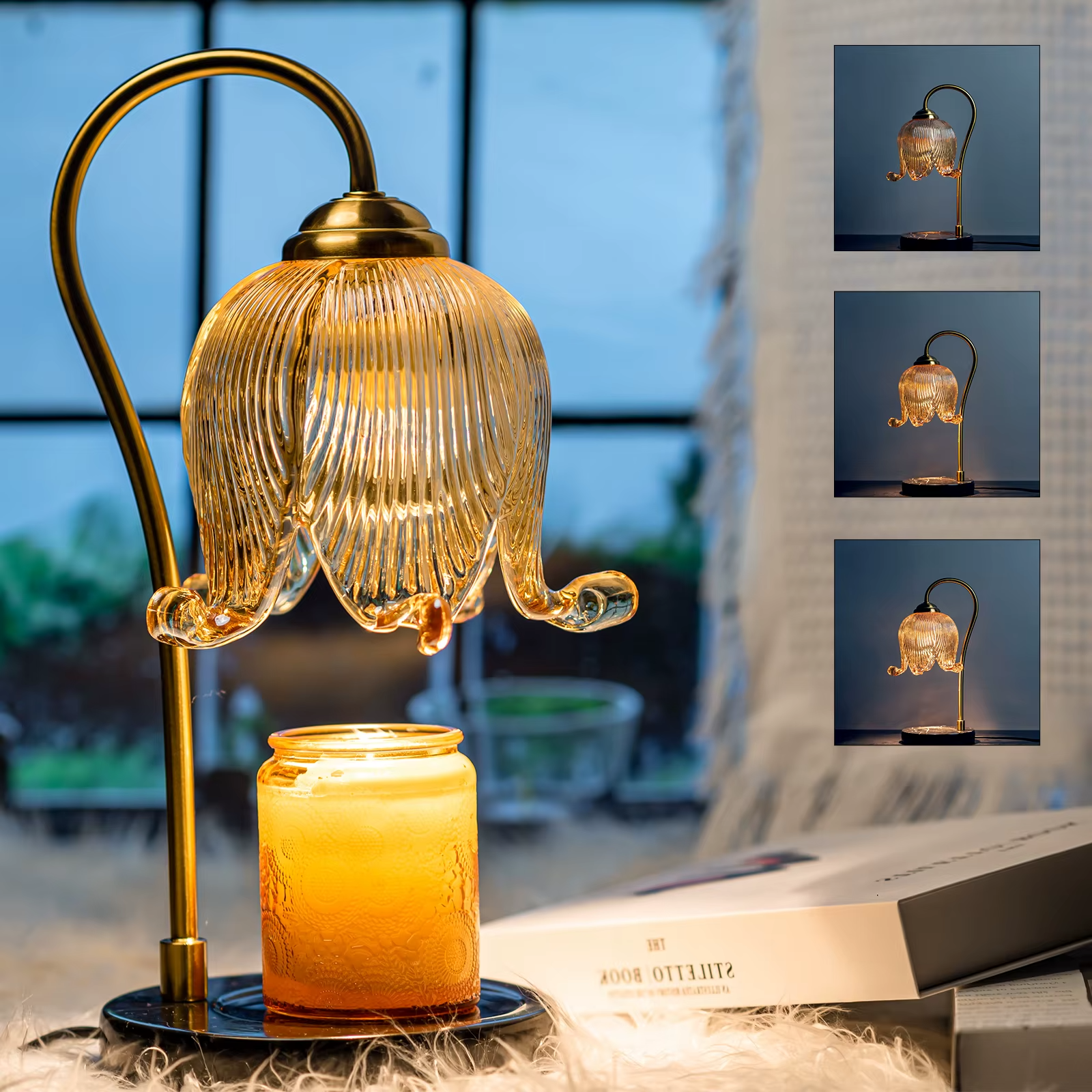 Vintage Glass Candle Warmer Lamp