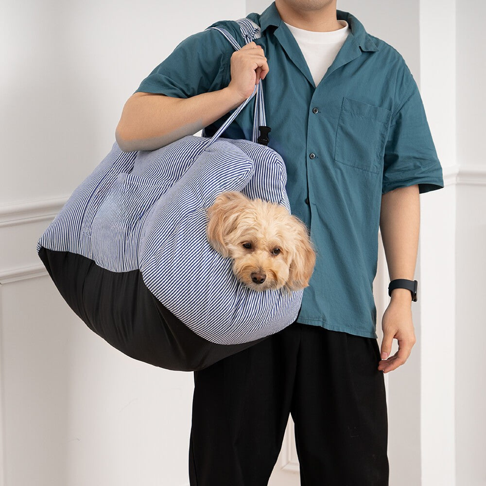Lit de voyage et siège auto 3-en-1 pour chien avec sangle de transport