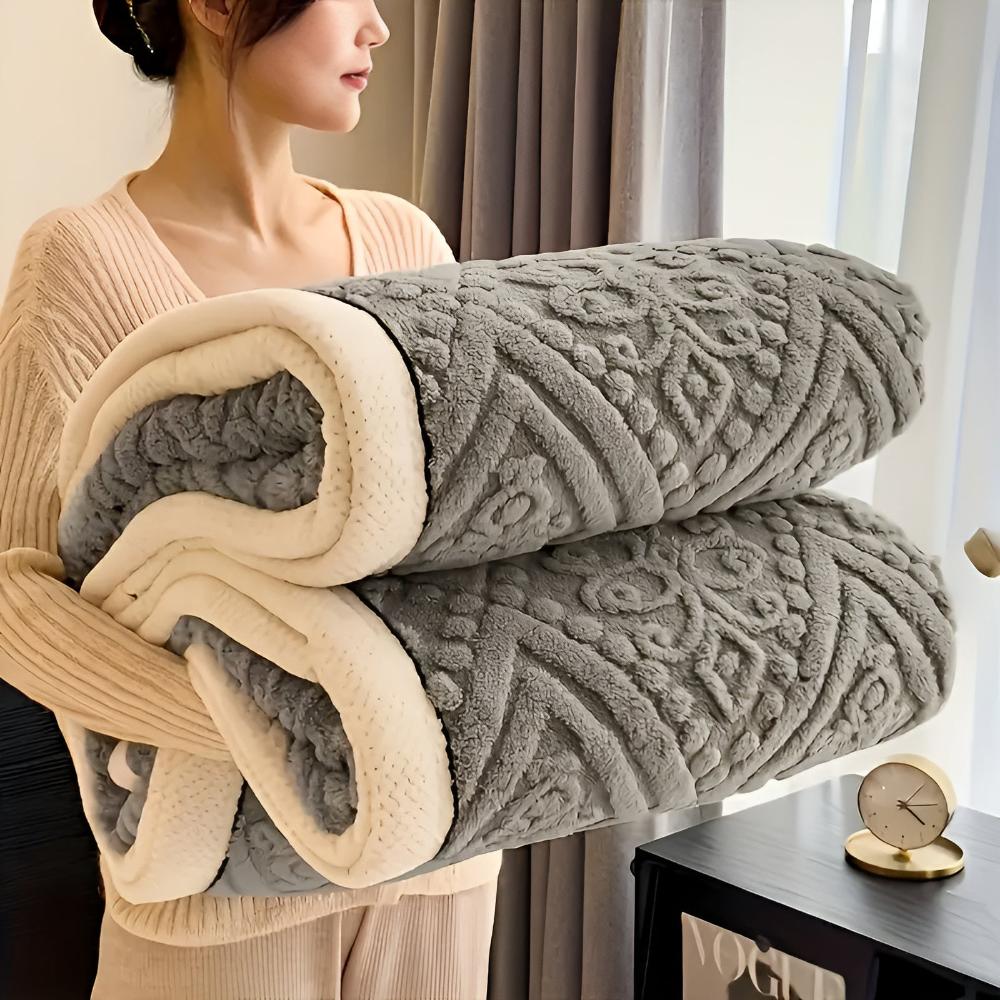 Cozy Velvet Mandala Sherpa Throw Blanket for Home Decor & Warmth