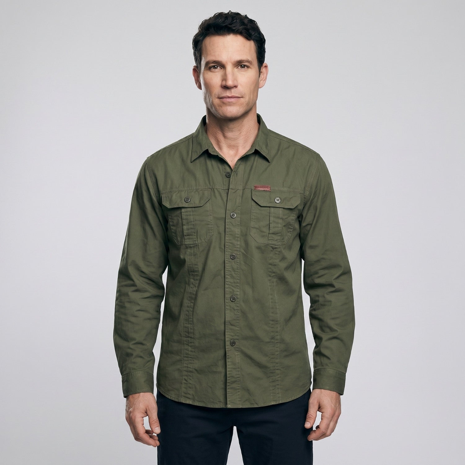 Men’s Lightweight Long-Sleeve Outdoor Shirt – Durable Cotton-Blend Top