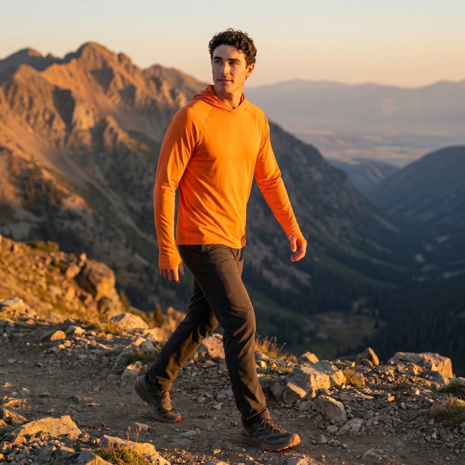Men’s UPF 50+ Sun Hoodie – Quick-Dry Hiking & Fishing Top with Thumb Loops