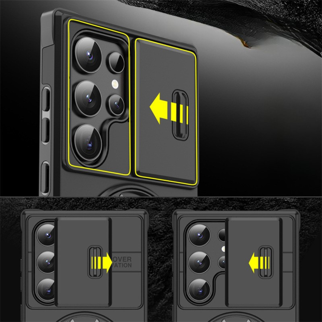 Magnetisch beschermhoesje voor telefoon - camerabescherming en ringstandaard