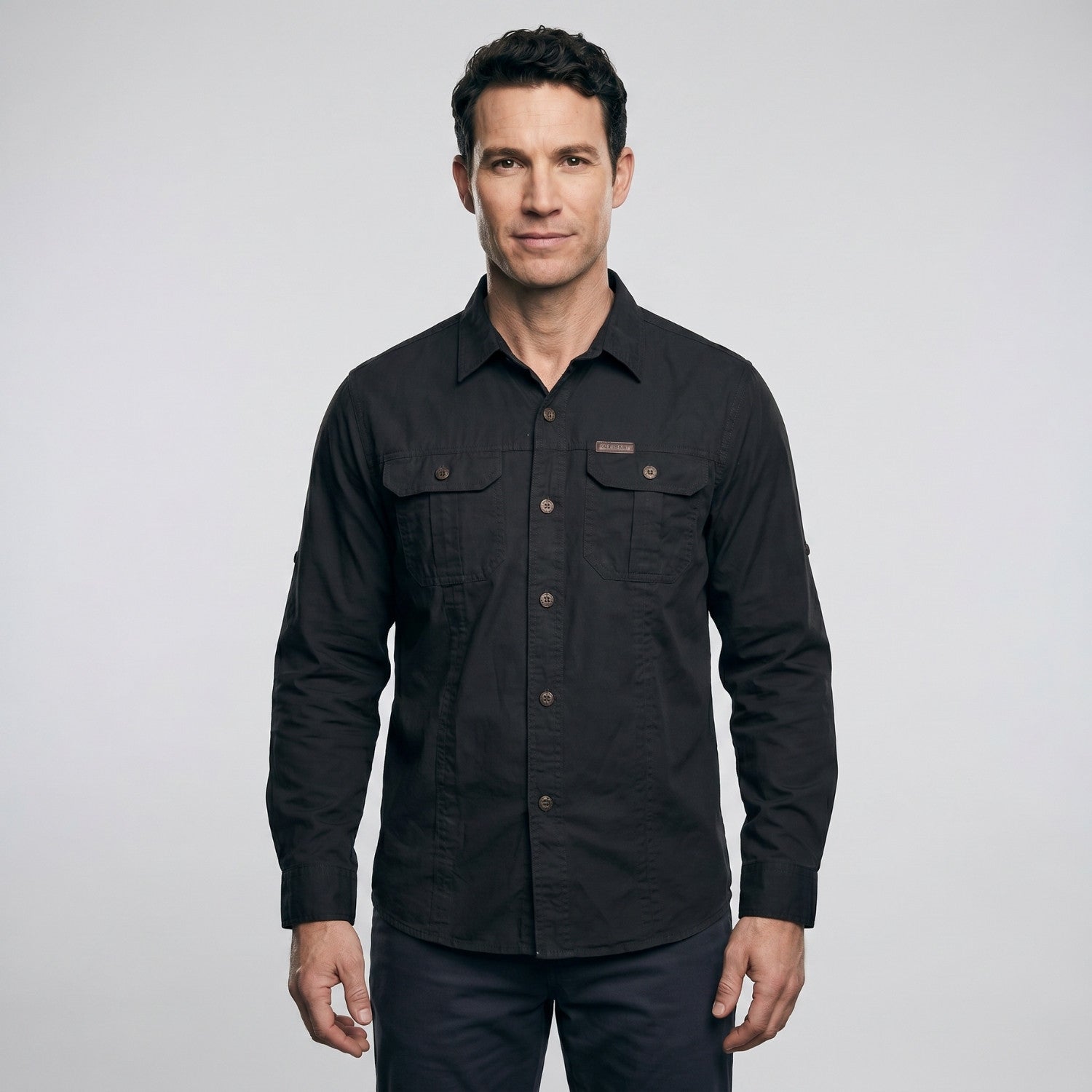Men’s Lightweight Long-Sleeve Outdoor Shirt – Durable Cotton-Blend Top