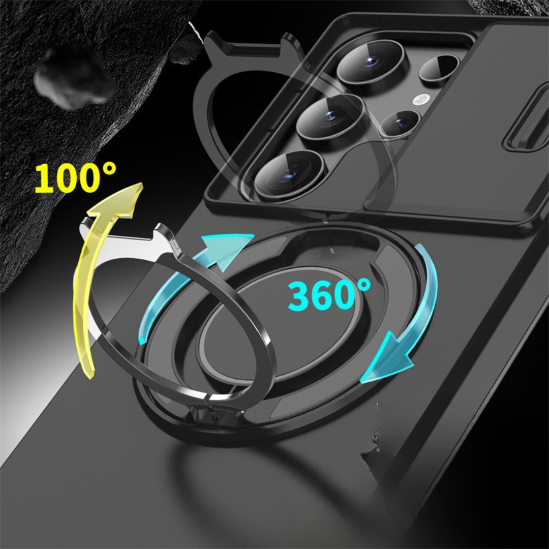 Magnetisch beschermhoesje voor telefoon - camerabescherming en ringstandaard