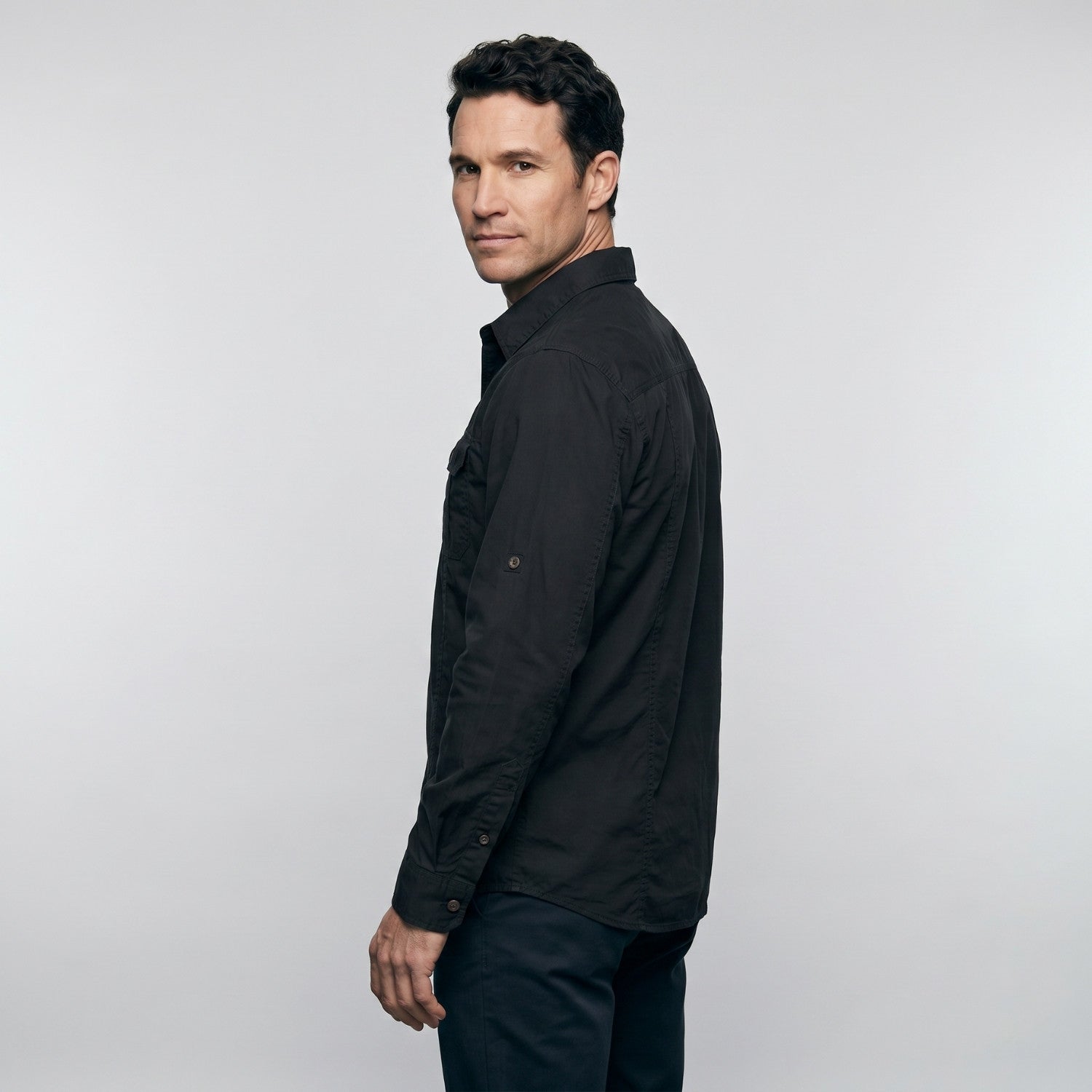 Men’s Lightweight Long-Sleeve Outdoor Shirt – Durable Cotton-Blend Top