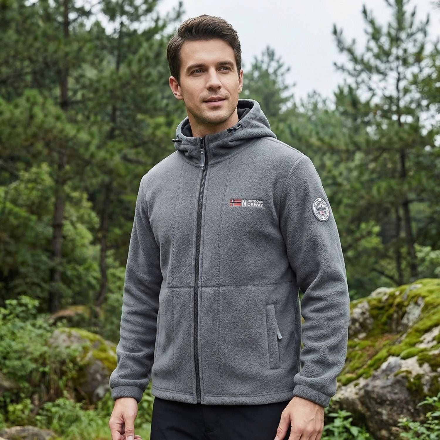 Men’s Windproof Fleece Jacket – Breathable Cold-Weather Outdoor Layer