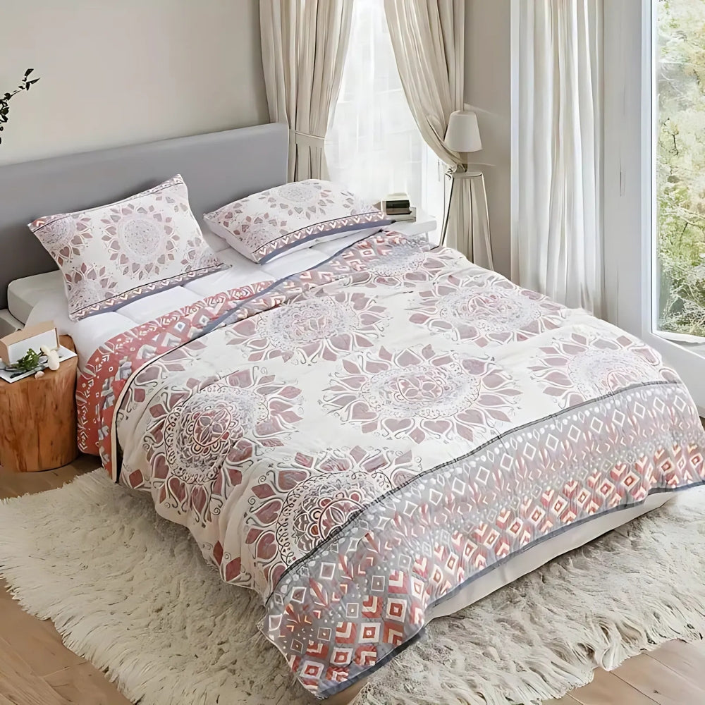Cozy Floral Cotton Throw Blanket for Home Decor and Comfort