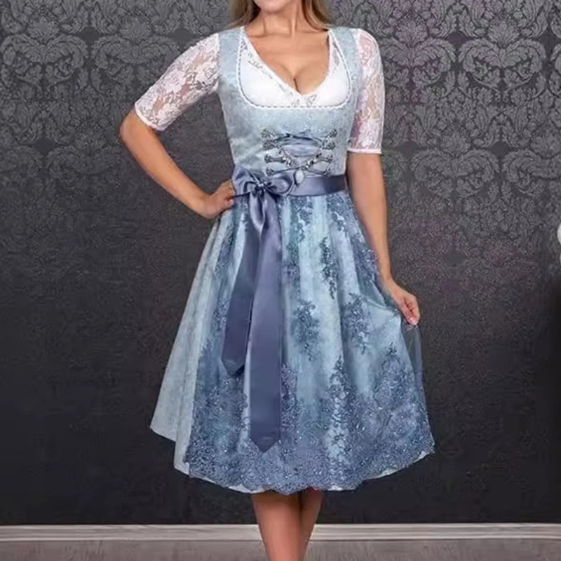 Dirndl élégant pour femme avec jupe évasée