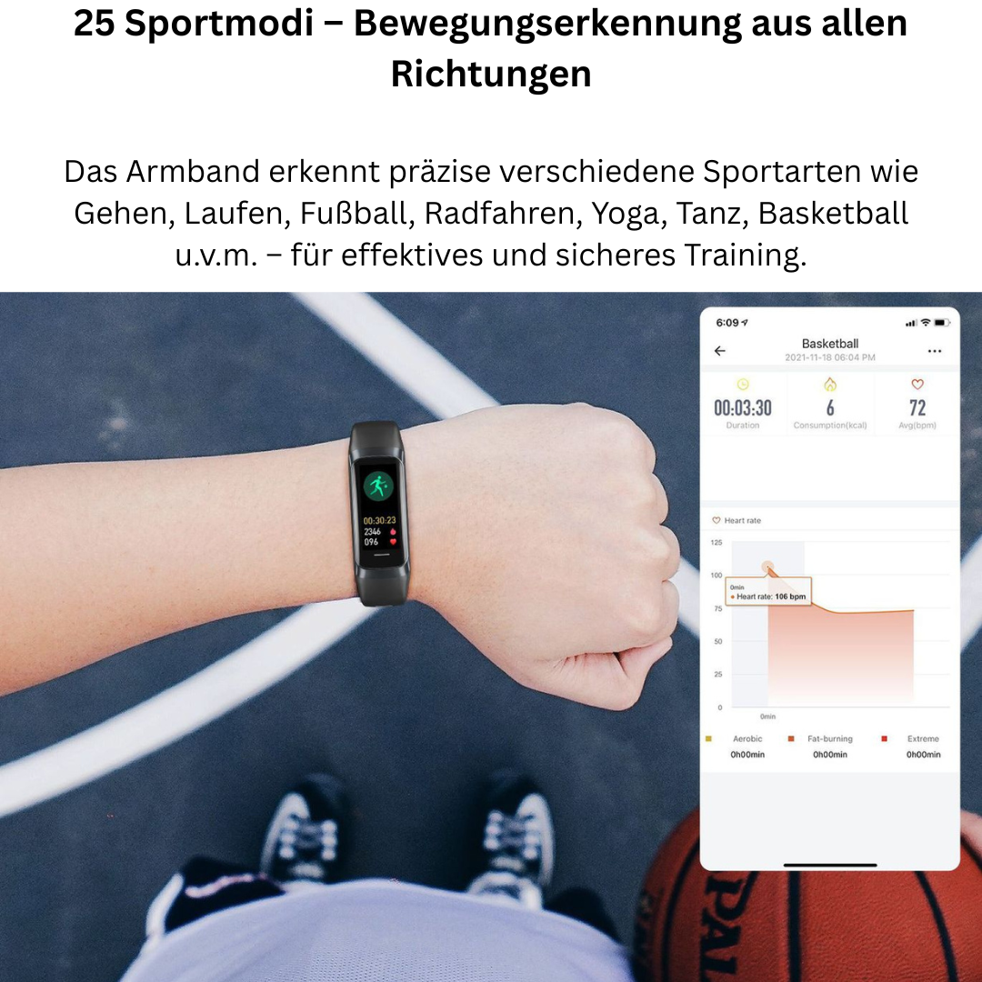 Smart Fitness Watch - Heart Rate, Sleep Tracking and 25 Sports Modes