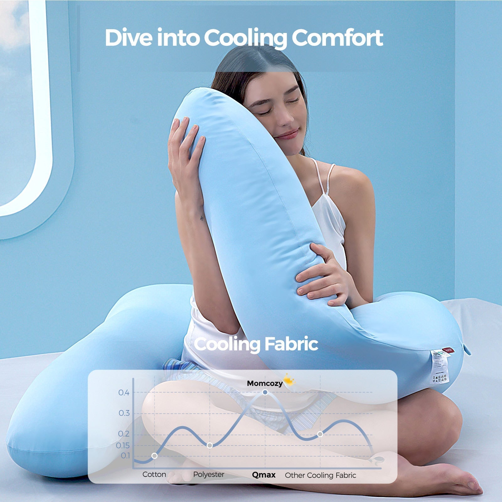Cooling Comfort Pregnancy Pillow for Sleep Support and Back Pain Relief