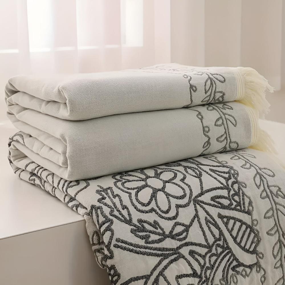 Plaid en coton scandinave chic confortable pour décoration intérieure et confort