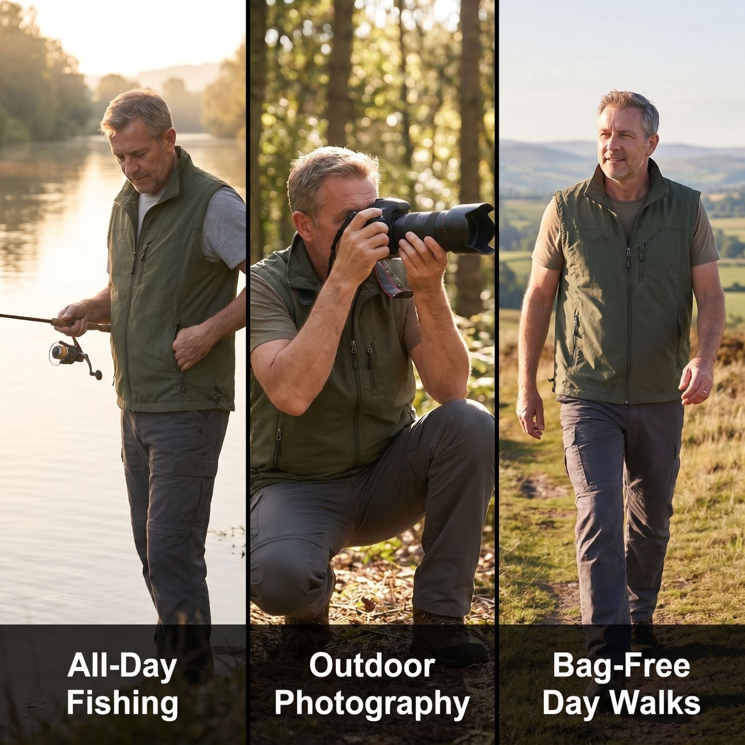 Lightweight Hiking Gilet – Breathable Multi-Pocket Outdoor Vest