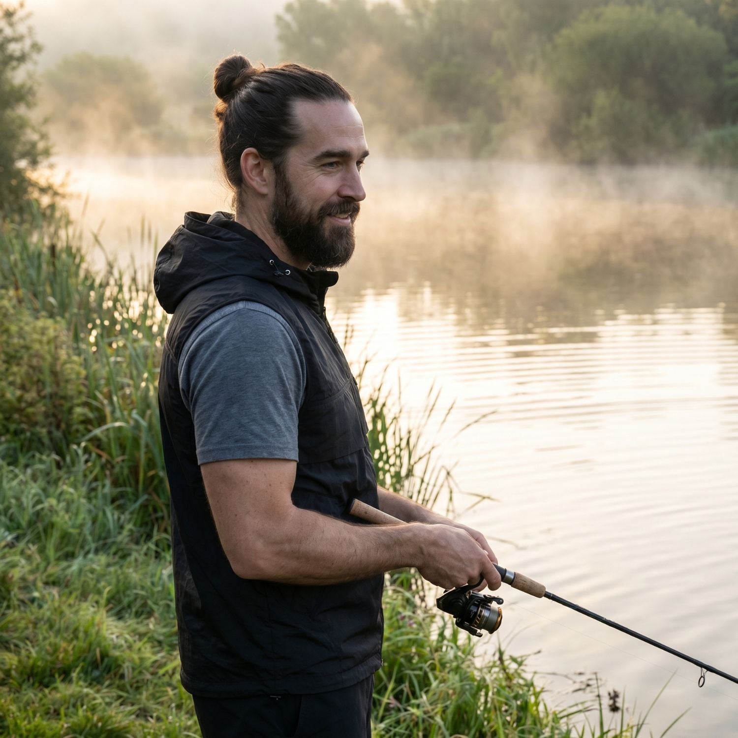 Men’s Hooded Gilet – Lightweight Windproof Vest for Fishing & Hiking