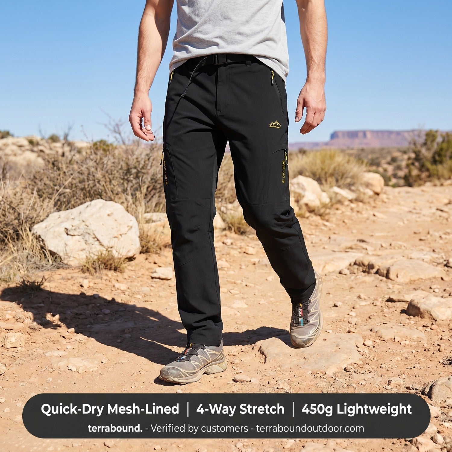 Men’s Hiking Trousers – Lightweight Quick-Dry Stretch Walking Trousers