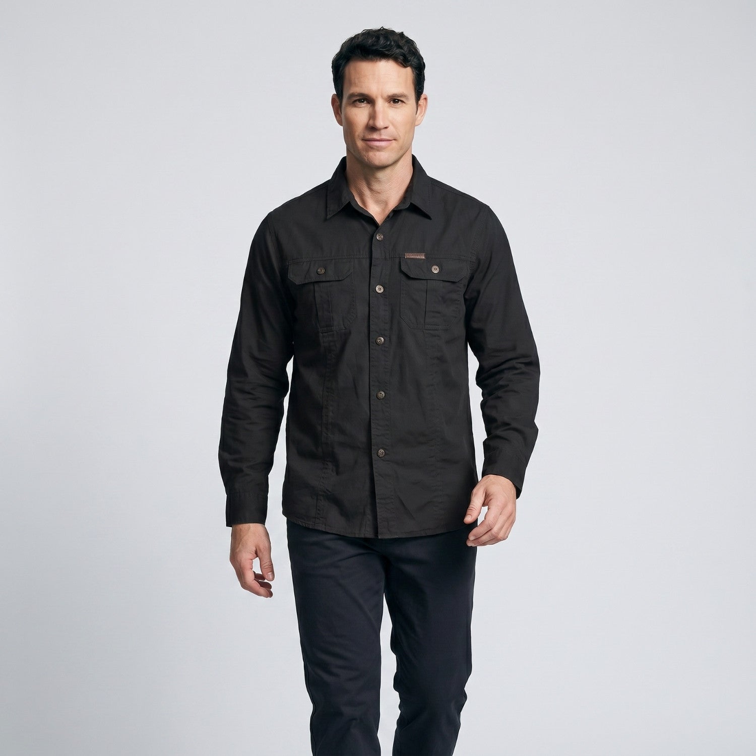 Men’s Lightweight Long-Sleeve Outdoor Shirt – Durable Cotton-Blend Top