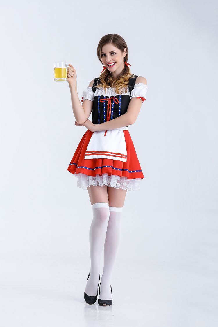Costume d’Oktoberfest pour femmes avec corset et manches trompette
