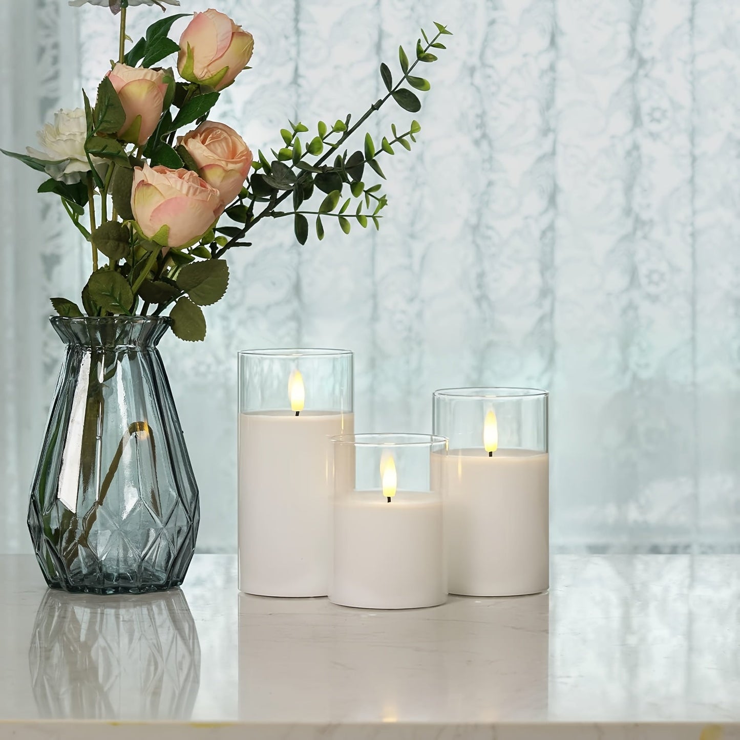 Remote Control Candle Warmer Set - Battery Operated LED Candles with Timer & Remote for Home Decor