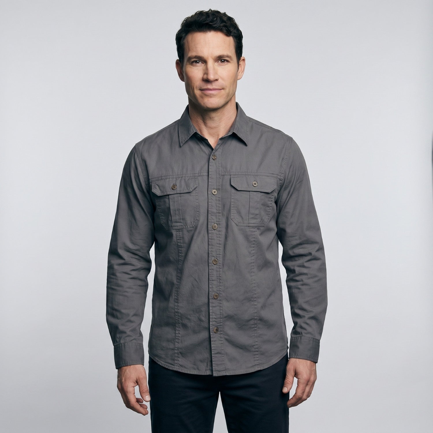 Men’s Lightweight Long-Sleeve Outdoor Shirt – Durable Cotton-Blend Top