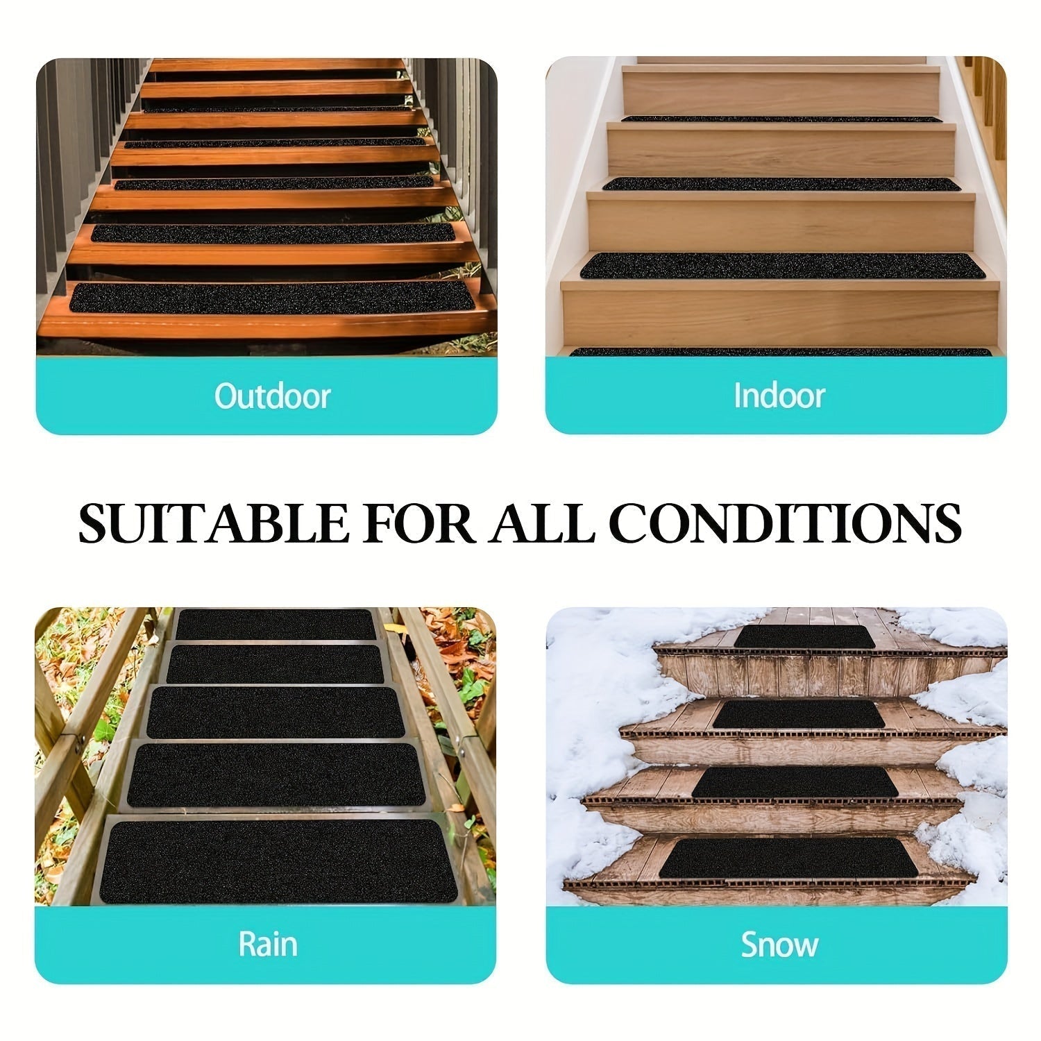 Anti-Slip Stair Tread Strips (10-Pack)