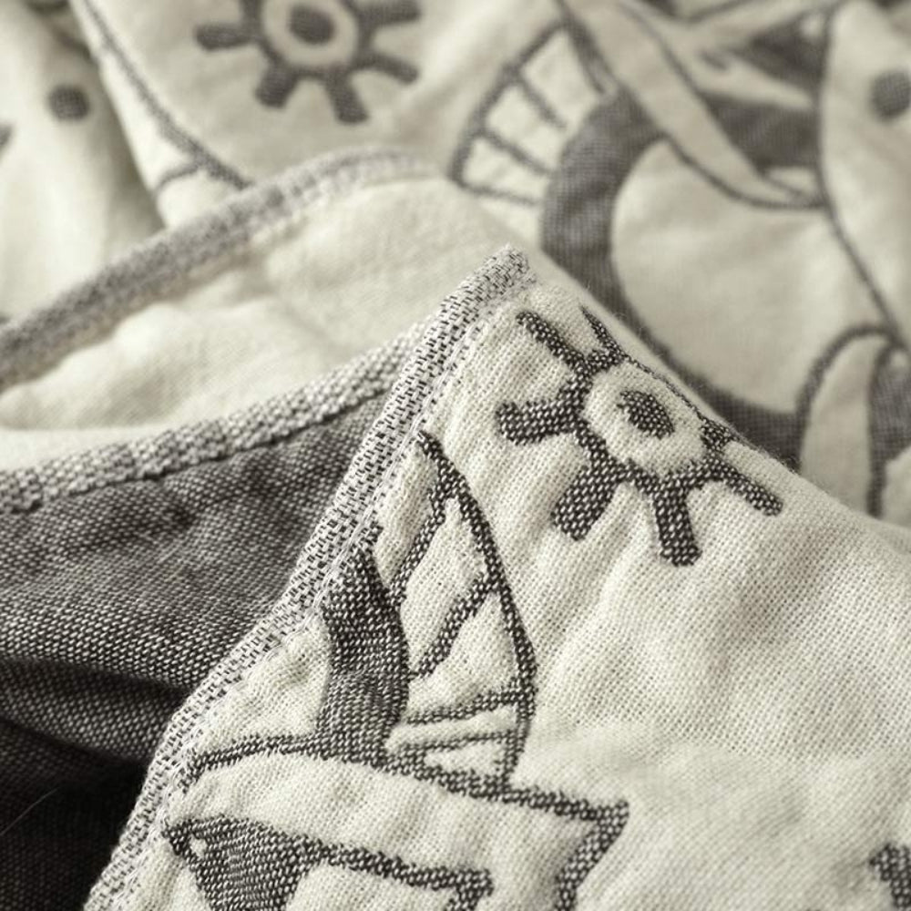 Reversible Mandala Cotton Throw Blanket - Soft Boho Home Decor