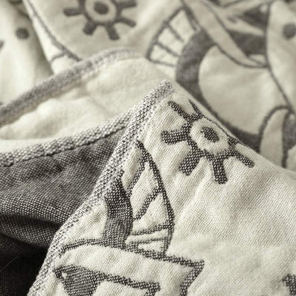 Reversible Mandala Cotton Throw Blanket - Soft Boho Home Decor
