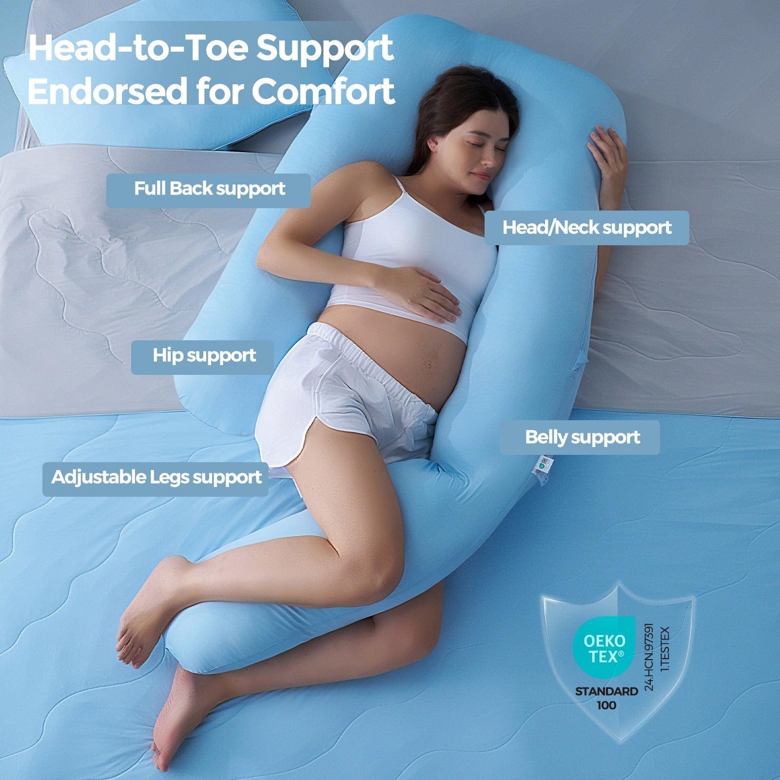 Pregnancy Pillow for Comfort and Support - Body Pillow for Sleep